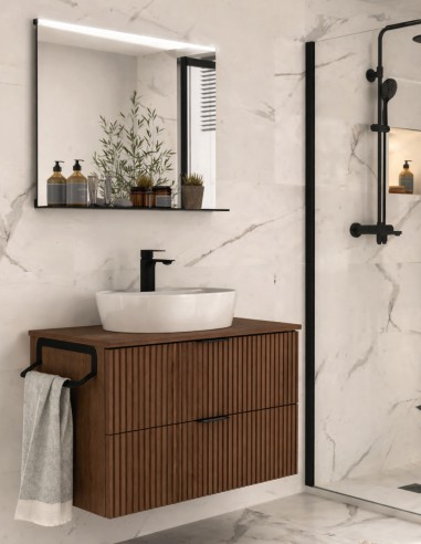 Conjunto Biba Salgar SB stock modelo 2 cajones con lavabo sobre encimera