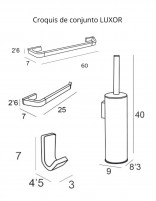 Croquis de Pack de accesorios para baño - cromo LUXOR de Manillons Torrent
