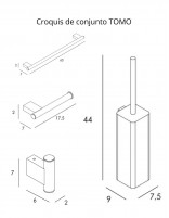 Pack de accesorios para baño - cromo TOMO de Manillons Torrent