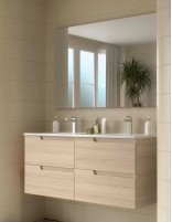 Mueble baño doble suspendido Salgar Roble Sienna