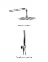 Grifo de ducha empotrado detalle rociadores