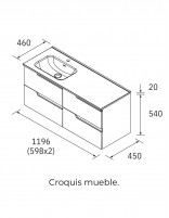 Mueble baño lavabo desplazado Salgar croquis izq