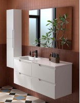Mueble baño lavabo desplazado Salgar White Satin izq