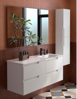 Mueble baño lavabo desplazado Salgar White Satin