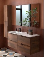 Mueble baño lavabo desplazado Salgar Nogal Maya