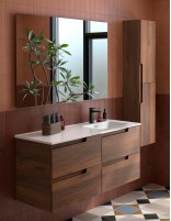 Mueble baño lavabo desplazado Salgar Nogal Maya dcha