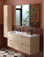 Mueble baño lavabo desplazado Salgar Roble Sienna izq