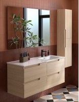 Mueble baño lavabo desplazado Salgar Roble Sienna