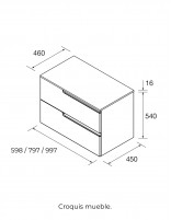 Mueble baño sobre encimera Salgar croquis