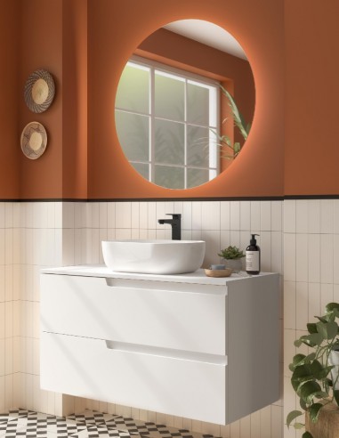Mueble baño sobre encimera Salgar White Satin