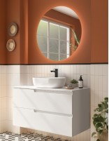 Mueble baño sobre encimera Salgar White Satin