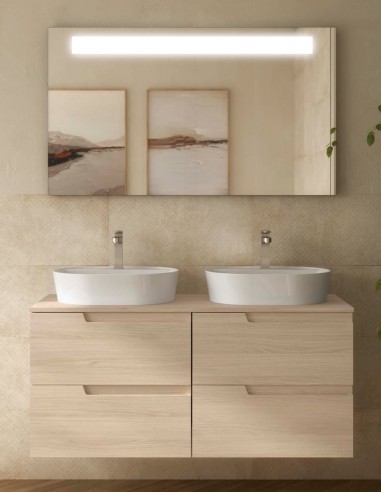 Mueble de baño 120 cm encimera natural