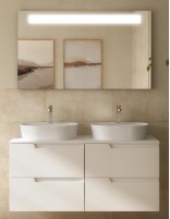 Mueble de baño 120 cm encimera white satin