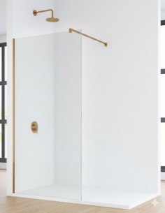 Mampara oro cepillado - ASIA 1 hoja fija de Bathplus