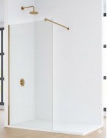 Mampara oro cepillado - ASIA 1 hoja fija de Bathplus