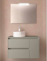 Conjunto mueble de baño 2 cajones y 1 puerta grey satin