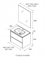 Mueble de baño Salgar modelo Noja croquis