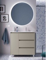 Mueble baño 3 cajones y puerta grey satin