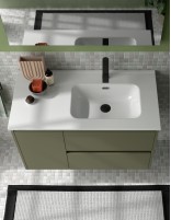 Mueble baño 3 cajones y puerta detalle lavabo