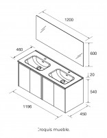 Mueble de baño Salgar Noja croquis