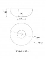Conjunto mueble de baño croquis lavabo Altiro