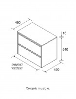 Conjunto mueble de baño croquis mueble