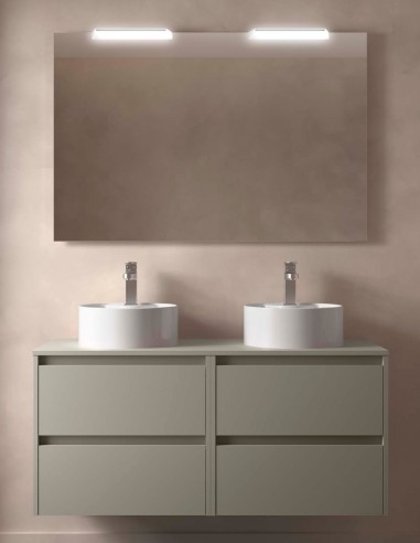 Conjunto mueble de baño 120 cm sobre encimera grey satin