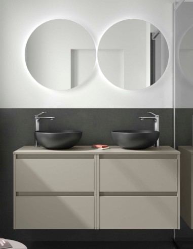 Conjunto mueble de baño suspendido grey satin