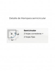 Mampara cromo semicircular - 2 fijos y 2 correderas CAUCE de Bathplus 2