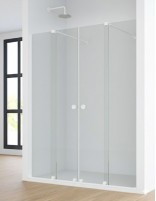 Mampara acero inoxidable blanco mate 2 fijos + 2 puertas - LIFE de Bathplus