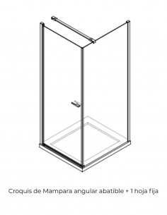 Mampara angular 1 hoja abatible + 1 fijo - blanco mate SONY de Bathplus 2