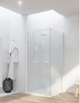 Mampara angular 1 hoja abatible + 1 fijo - blanco mate SONY de Bathplus