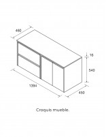 Mueble Noja Salgar sobre encimera croquis 140