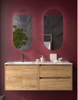 Conjunto Noja Salgar modelo 2 cajones + 2 puertas 120 cm. lavabo desplazado