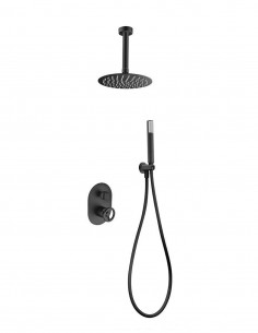 Ducha de techo empotrada modelo VESUBIO negro de IMEX