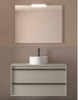 Mueble baño para lavabo sobre encimera grey satin