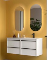 Mueble baño 120 cm lavabo desplazado white