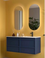 Mueble baño 120 cm lavabo desplazado blue