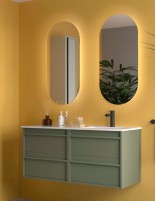 Mueble baño 120 cm lavabo desplazado green satin dcha