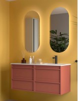 Mueble baño 120 cm lavabo desplazado red satin dcha