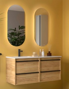 Mueble baño 120 cm lavabo desplazado modelo ATTILA de Salgar