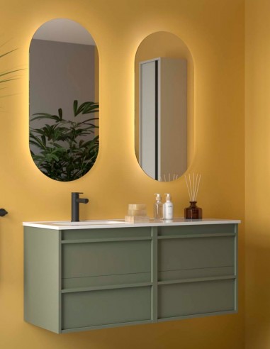 Mueble baño 120 cm lavabo desplazado green