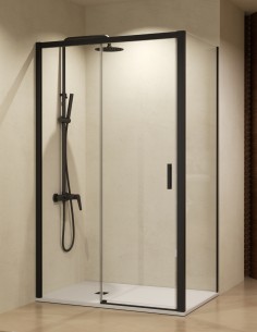 Mampara ducha corredera negra + lateral fijo Easy de SBX Mamparas Imex