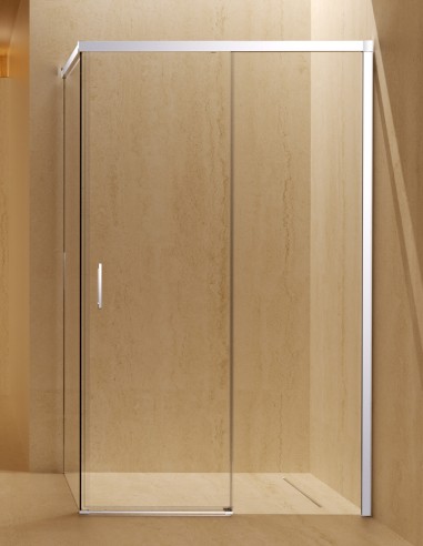 Mampara fija y corredera cromo + lateral fijo - Stylo de SBX Mamparas Imex