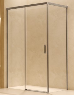 Mampara fija y corredera níquel + lateral fijo - Stylo de SBX Mamparas Imex