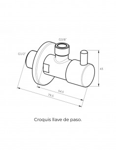 Llave de paso cromo modelo GME 2