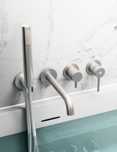 Grifo empotrado bañera níquel modelo Sirio de GME