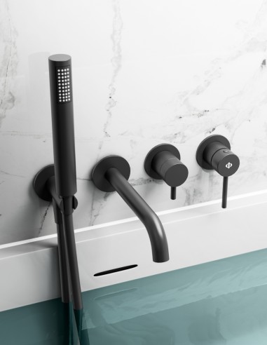 Grifo empotrado bañera negro modelo Sirio de GME