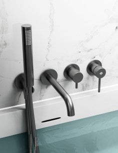 Grifo empotrado bañera titanio modelo Sirio de GME