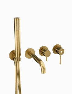 Grifo empotrado bañera oro cepillado modelo Sirio de GME 2